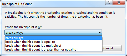 Breakpoint Hit Count